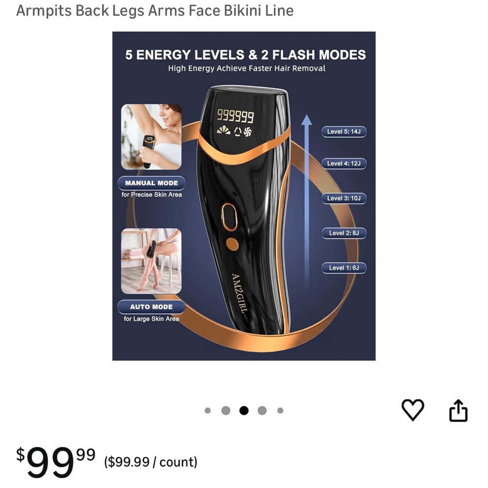 Black and Gold Hair Removal Device